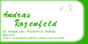 andras rozenfeld business card